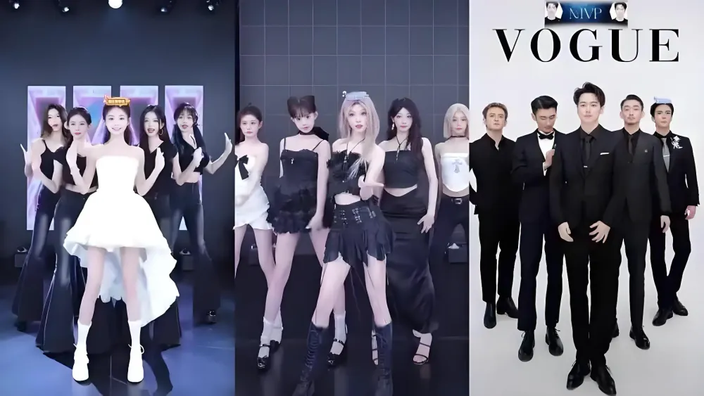 Nhóm người biểu diễn tập trung trong studio trước một buổi phát trực tiếp