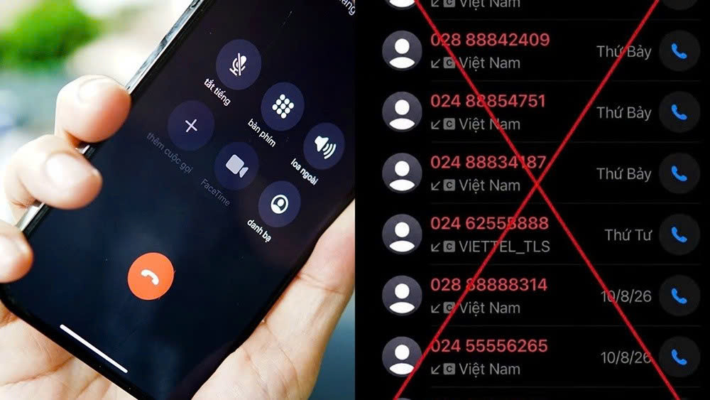 Minh họa cuộc gọi ngắn từ các đầu số 022, 024 và 028