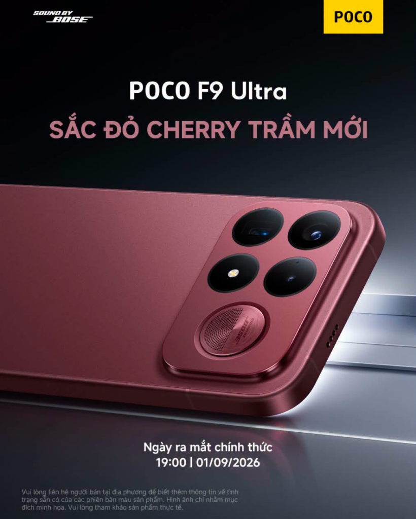 Bài đăng teaser của POCO Việt Nam gợi ý màu Đỏ Cherry Trầm bằng hình ảnh quả cherry