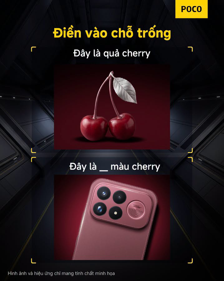 Hai phiên bản POCO F9 Ultra màu Đen và Đỏ Cherry Trầm đặt cạnh nhau