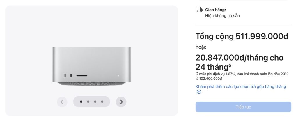 Mặt sau Mac Studio với các cổng Thunderbolt 5