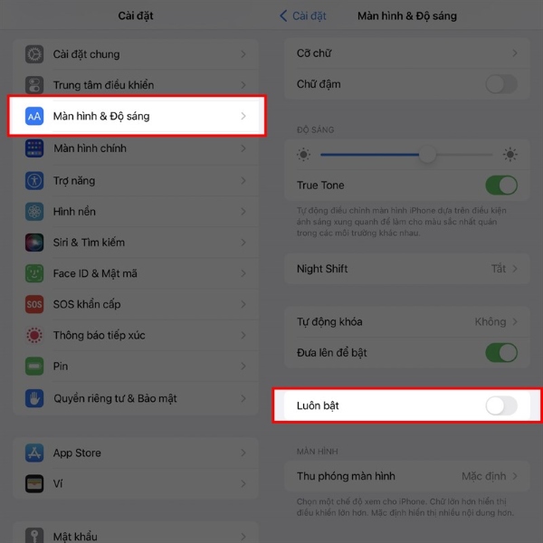Màn hình cài đặt giới hạn tốc độ khung hình trên iPhone ProMotion