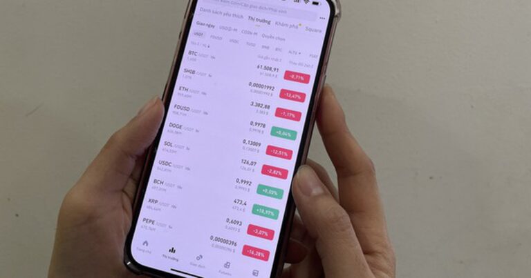 Người dùng thực hiện giao dịch tiền mã hóa trên sàn giao dịch quốc tế