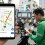 Giao diện Google Maps trên điện thoại với bản đồ và thông tin chỉ đường