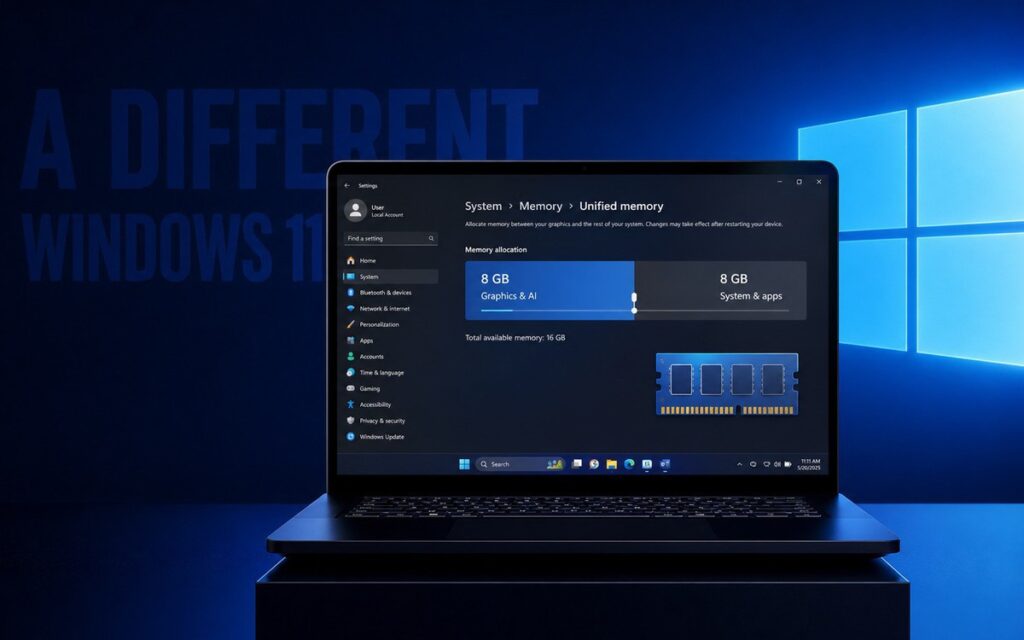 Màn hình Windows 11 hiển thị khu vực cài đặt hệ thống