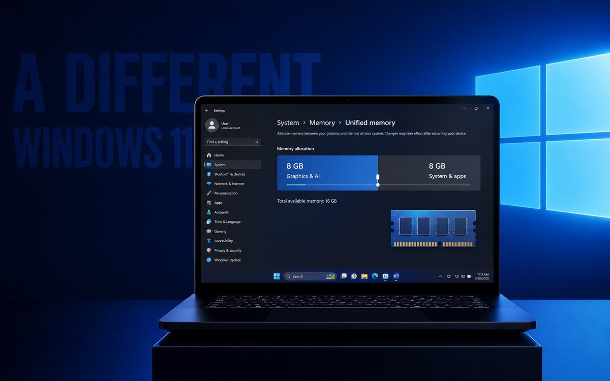 Màn hình Windows 11 hiển thị khu vực cài đặt hệ thống