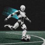 Các robot hình người thi đấu bóng đá trên sân nhân tạo tại RoboCup ở Hàn Quốc