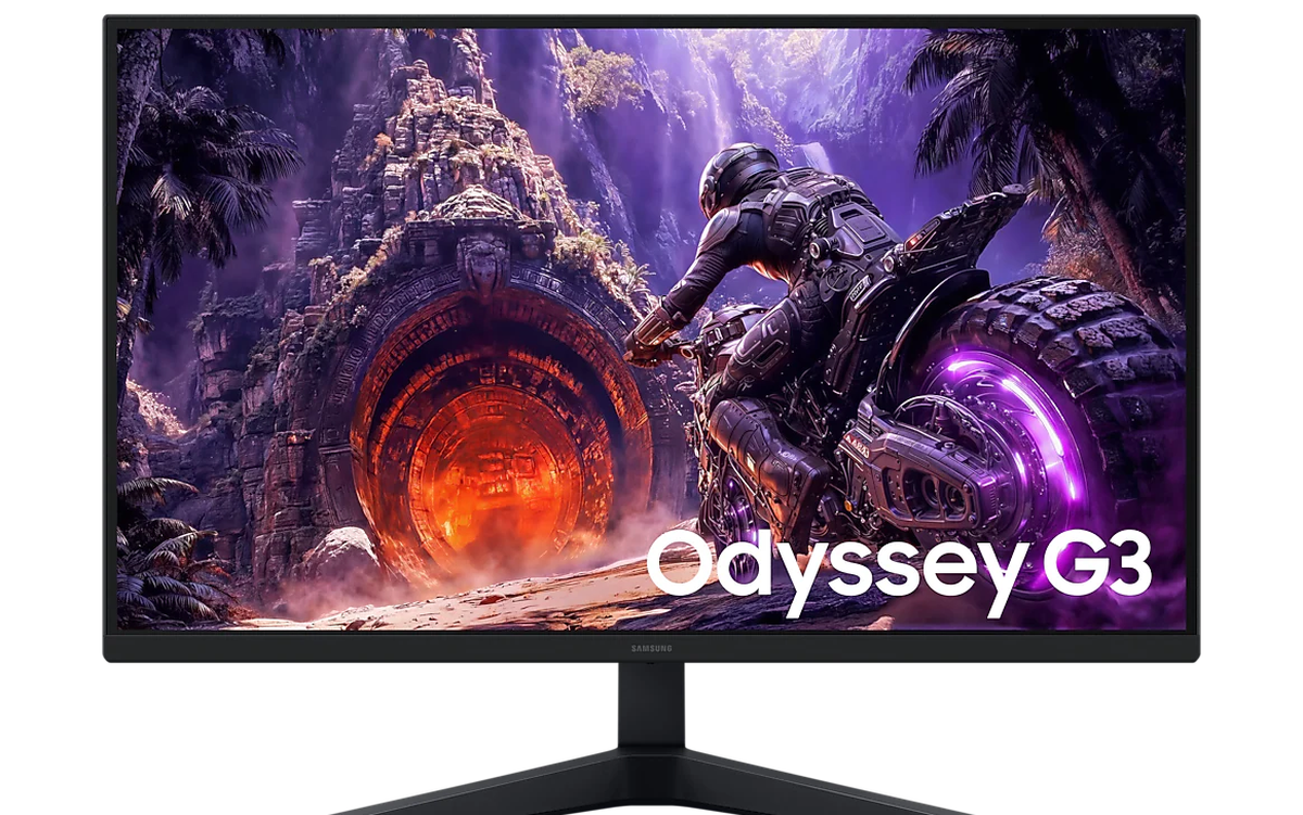 Màn hình Samsung Gaming G3 hiển thị hình ảnh trò chơi với chuyển động tốc độ cao