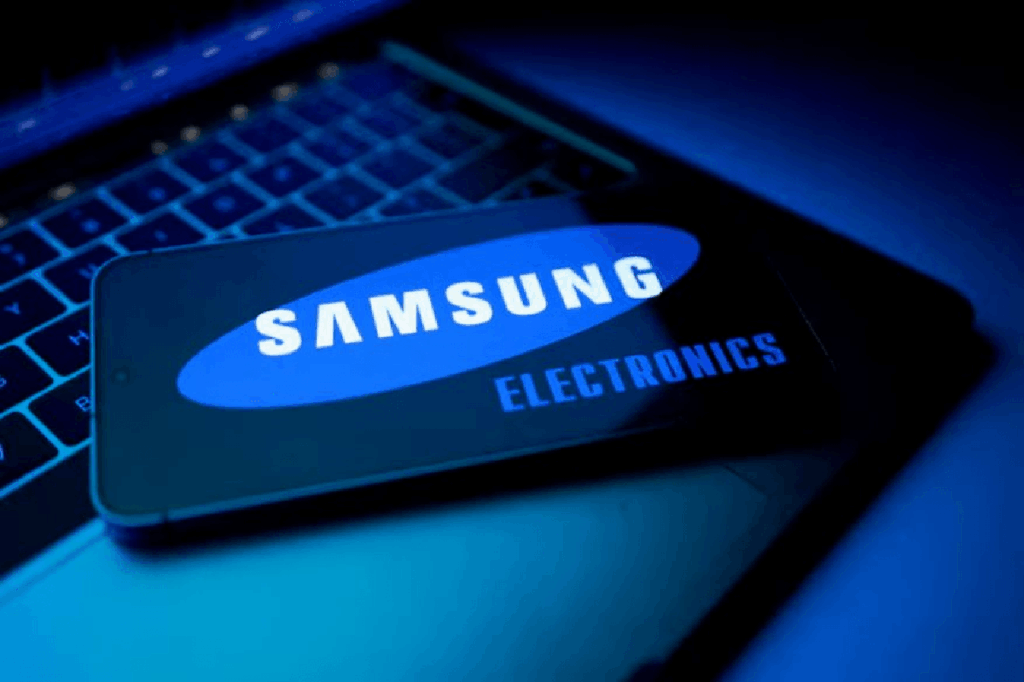 Màn hình hiển thị diễn biến cổ phiếu Samsung Electronics trên thị trường chứng khoán