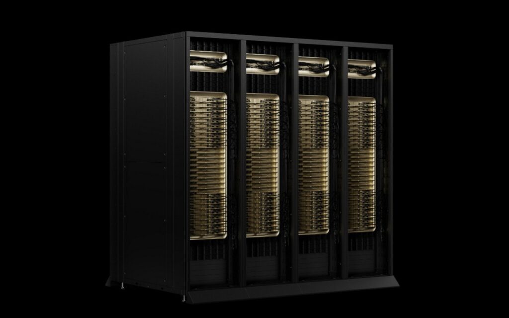 Các máy chủ AI sử dụng chip Nvidia được xếp trong trung tâm dữ liệu