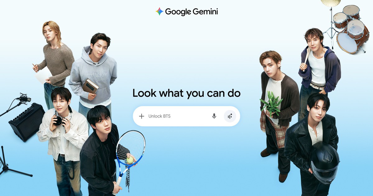 Giao diện Gemini giới thiệu trải nghiệm tương tác cùng BTS