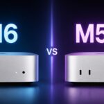 Mac mini M6 với thiết kế nhỏ gọn trên nền trắng