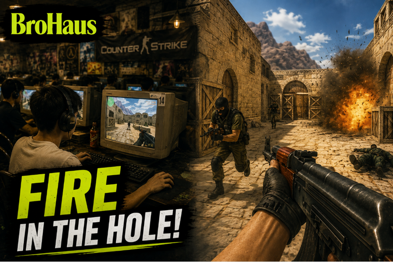 Màn hình máy tính hiển thị trận đấu Counter-Strike trên bản đồ quen thuộc