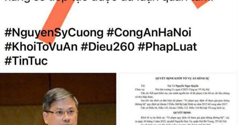 Hình ảnh văn bản giả mạo quyết định khởi tố được lan truyền trên mạng xã hội