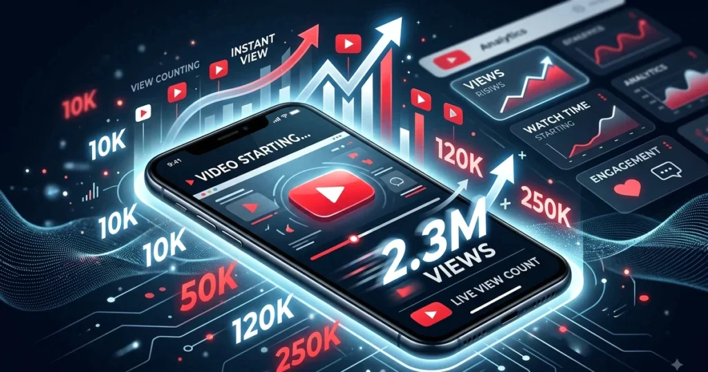 Giao diện YouTube hiển thị video và số lượt xem