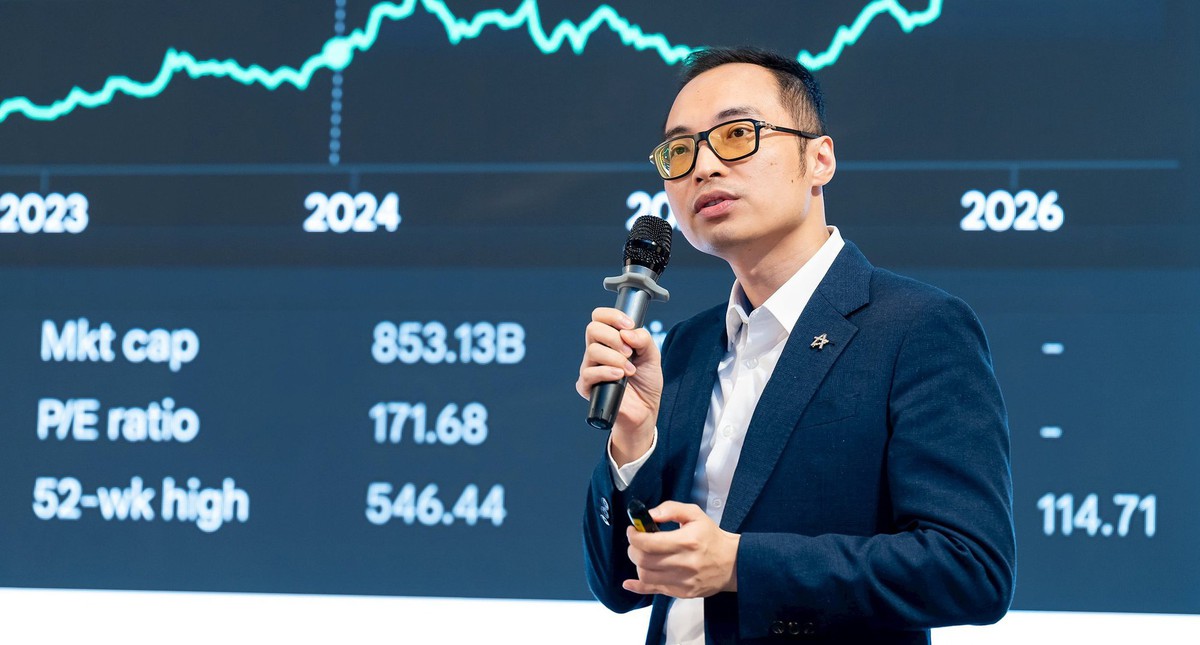 Ông Lê Ngọc Sơn, Giám đốc Kỹ thuật AI tại Techcombank, tại sự kiện ở Hà Nội