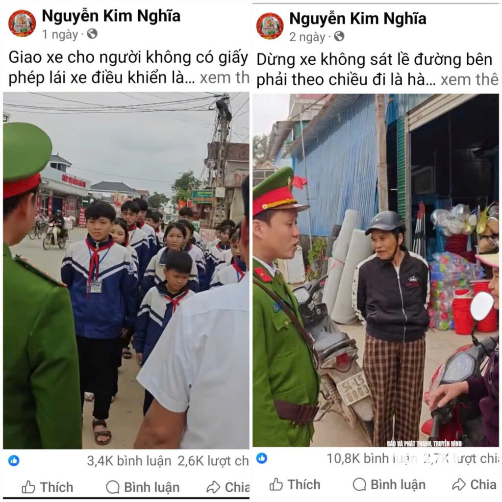 Đại úy Nguyễn Kim Nghĩa trong hoạt động tuyên truyền tại địa phương