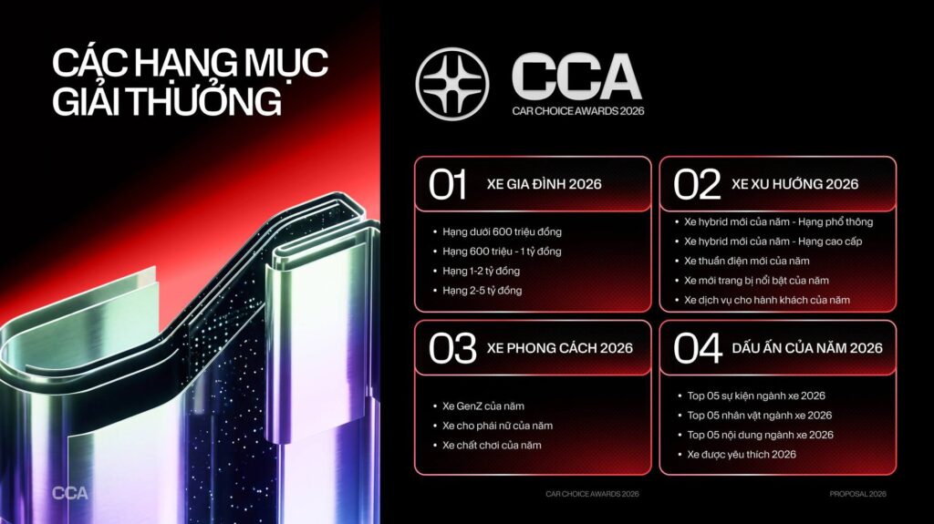 Mẫu xe gia đình trong bối cảnh giới thiệu giải thưởng