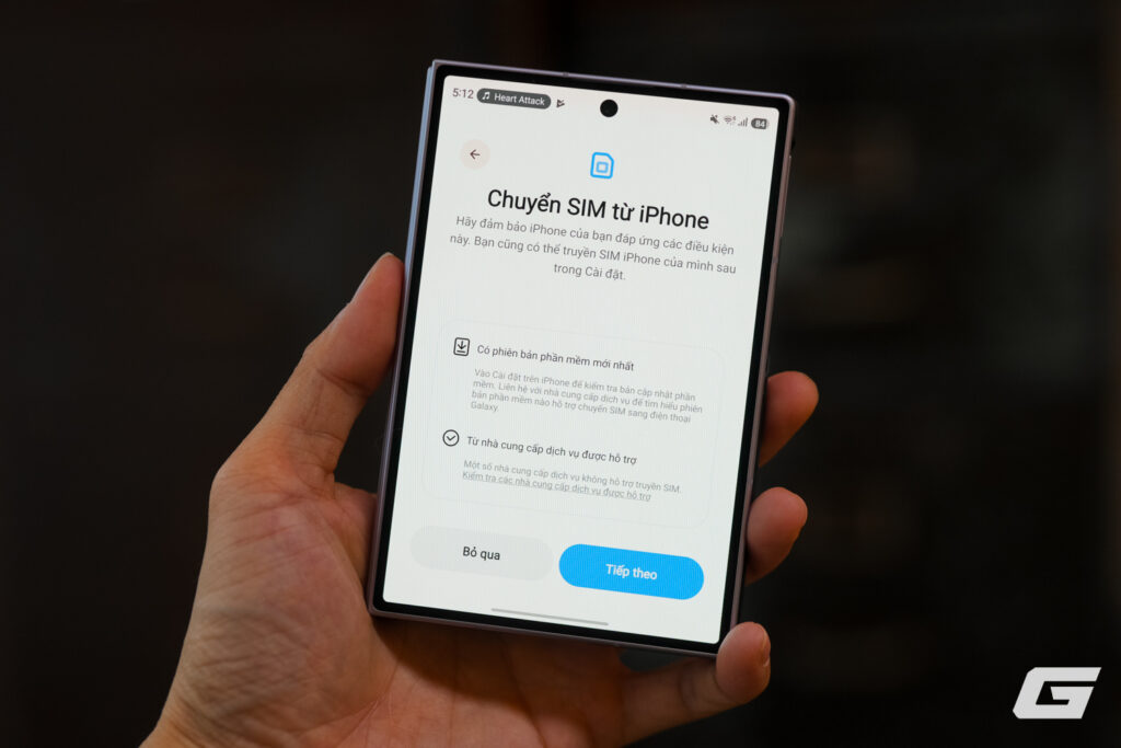 Galaxy Z Fold8 hiển thị dữ liệu sau khi hoàn tất quá trình chuyển