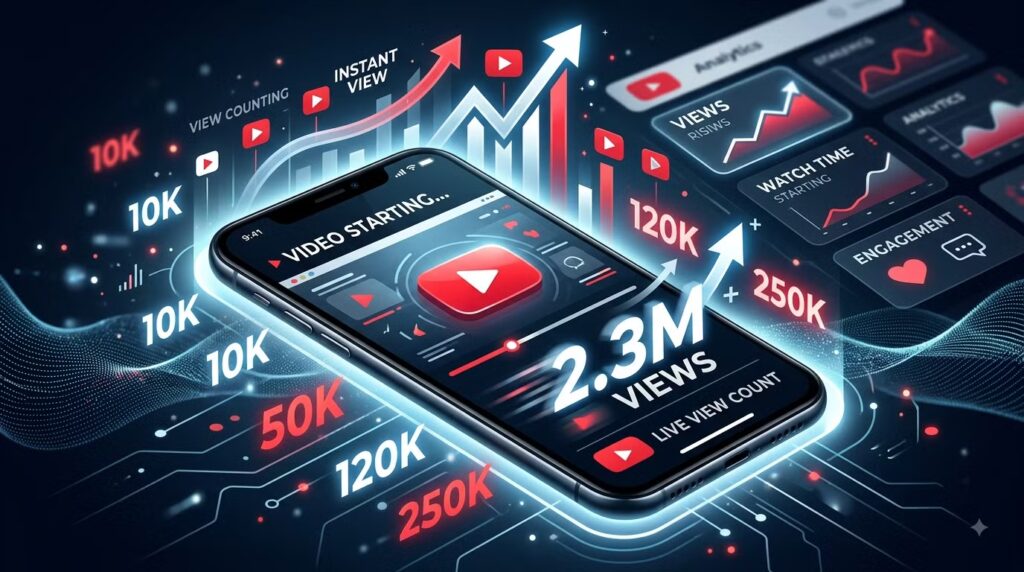 Video YouTube đang phát trên màn hình thiết bị