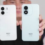 Điện thoại Redmi Note 14 4G được đặt trên nền sáng