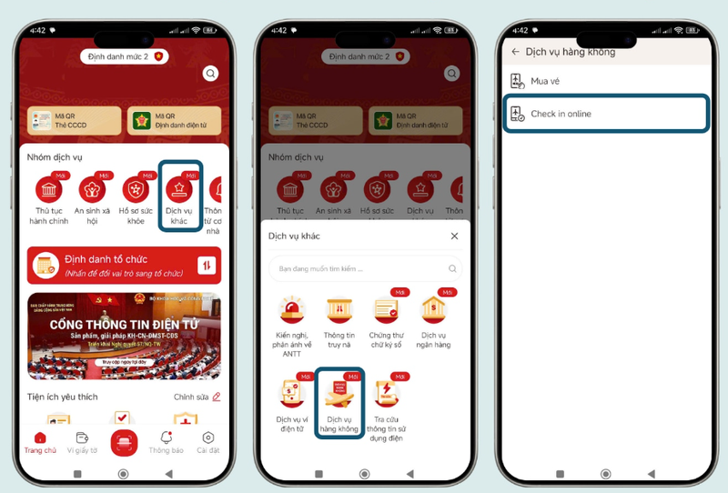 Thẻ lên máy bay điện tử hiển thị trên màn hình smartphone