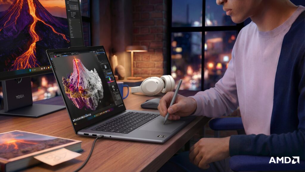 Bề mặt Force Pad và bút Yoga Pen Gen 2 dùng cho thao tác phác thảo