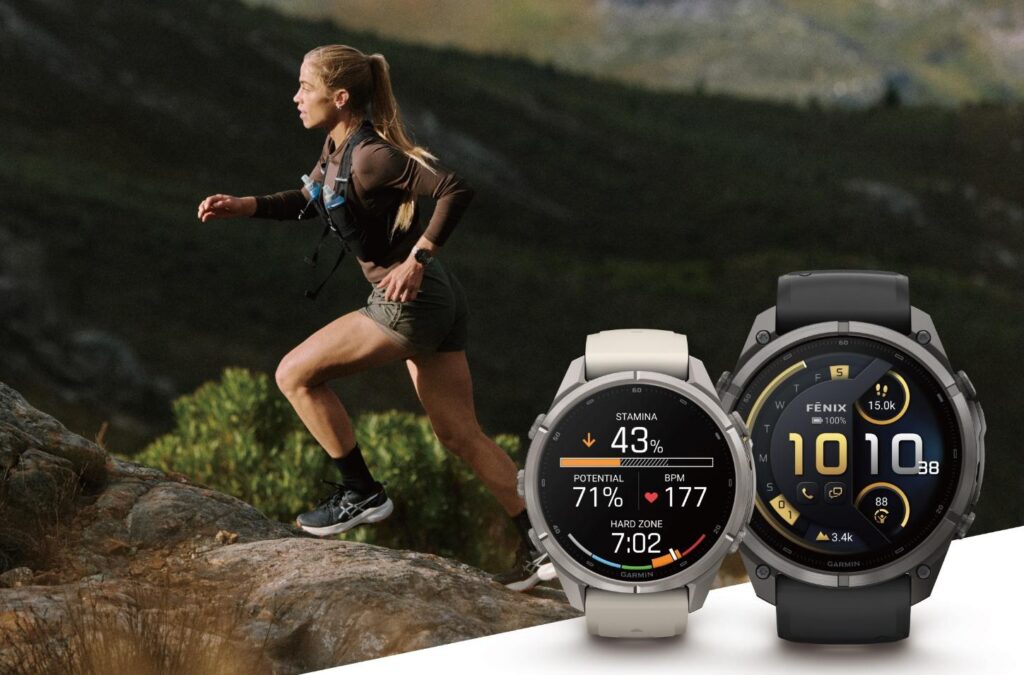 Mặt đồng hồ Garmin hiển thị bản đồ điều hướng ngoài trời