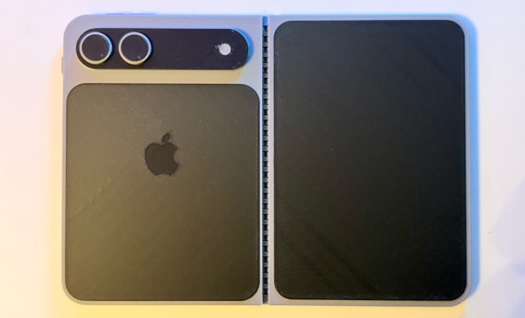 Thiết kế iPhone gập được minh họa ở trạng thái mở
