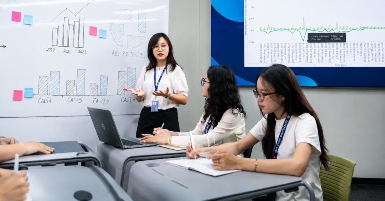 Sinh viên ngành Kinh tế Quốc tế tham gia hoạt động học tập và thảo luận