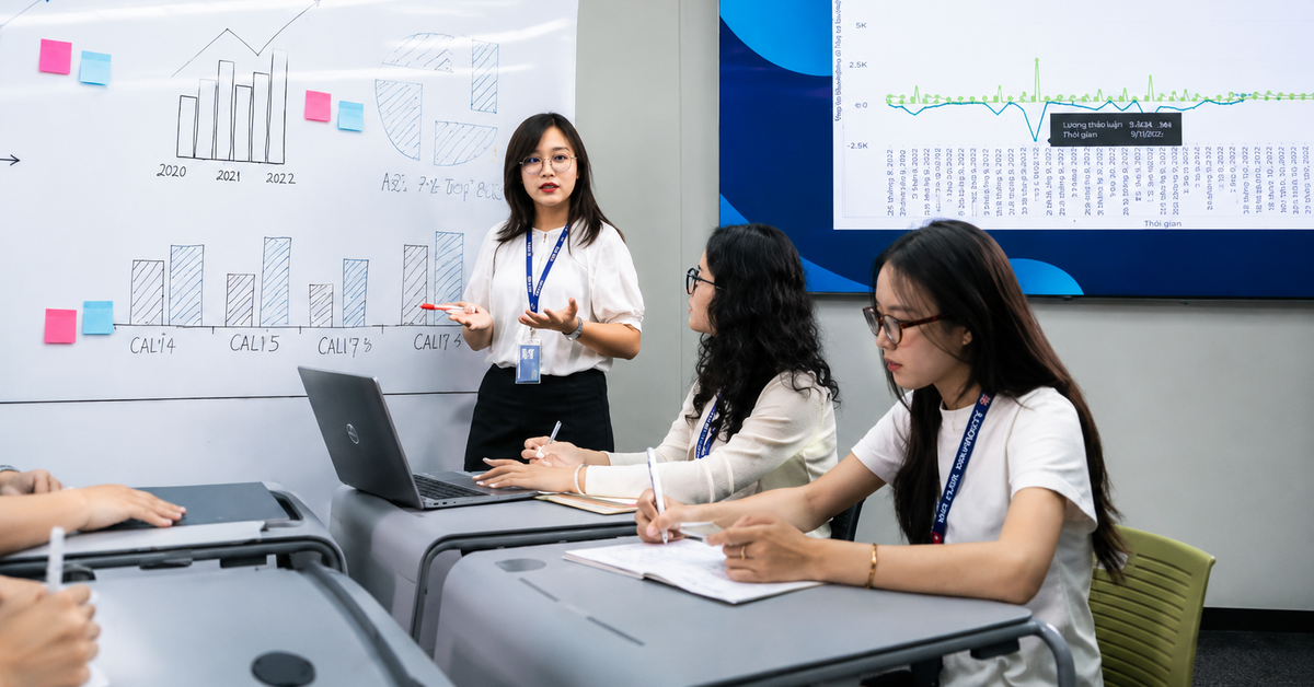 Sinh viên ngành Kinh tế Quốc tế tham gia hoạt động học tập và thảo luận