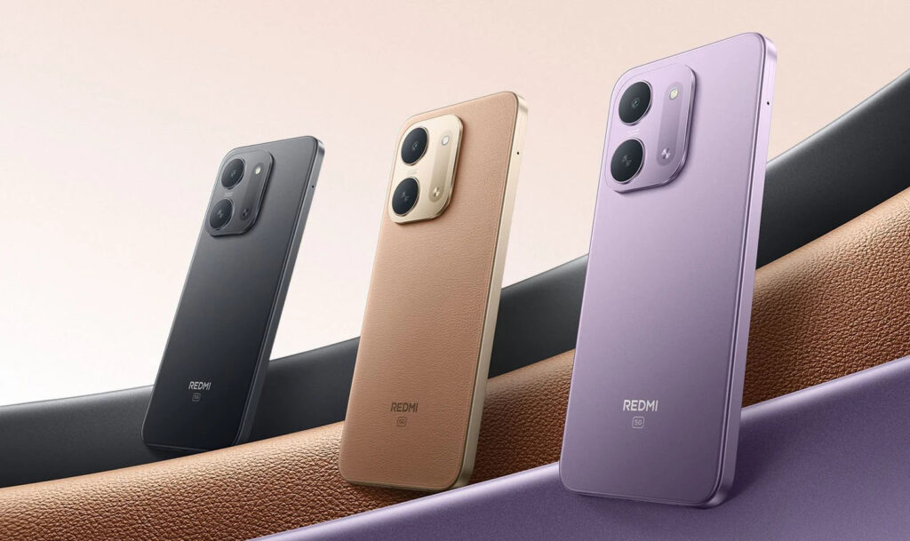 Mặt lưng Redmi 17C 5G với thiết kế hoàn thiện giả da