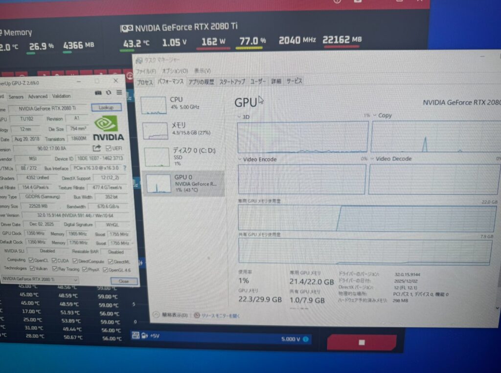 RTX 2080 Ti sau khi được nâng dung lượng bộ nhớ lên 22 GB