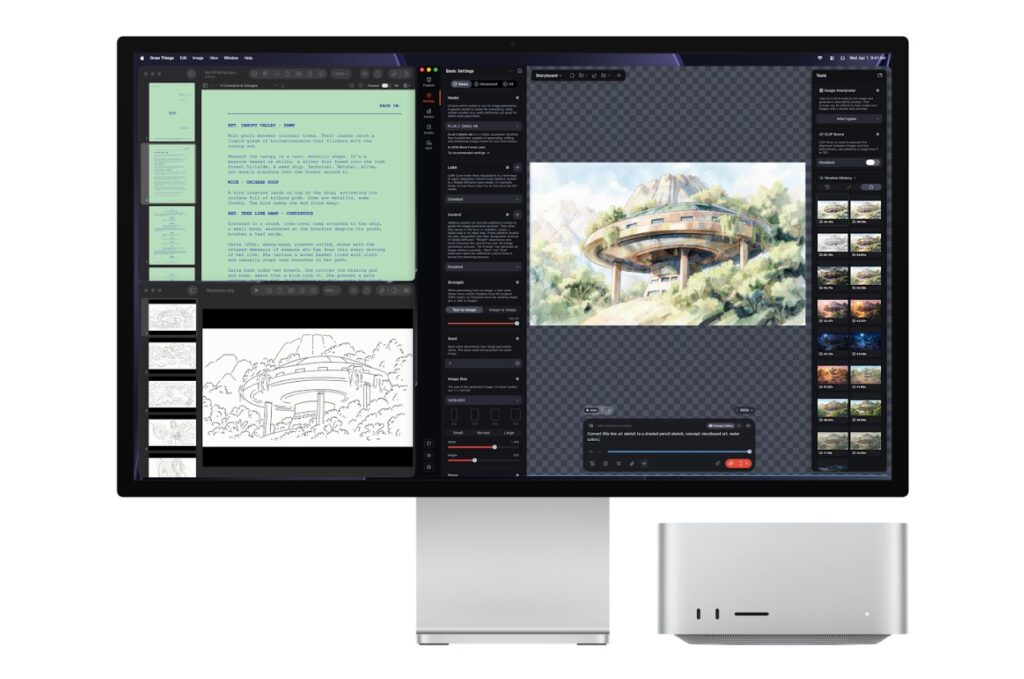 Các cổng kết nối Thunderbolt 5 ở mặt sau Mac Studio