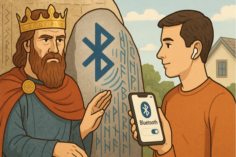 Hình minh họa vua Viking Harald Bluetooth trong bối cảnh lịch sử Bắc Âu
