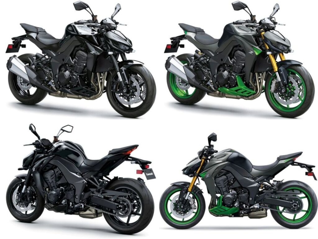 Kawasaki Z1100SE với lớp sơn xám nhám và các chi tiết xanh lá