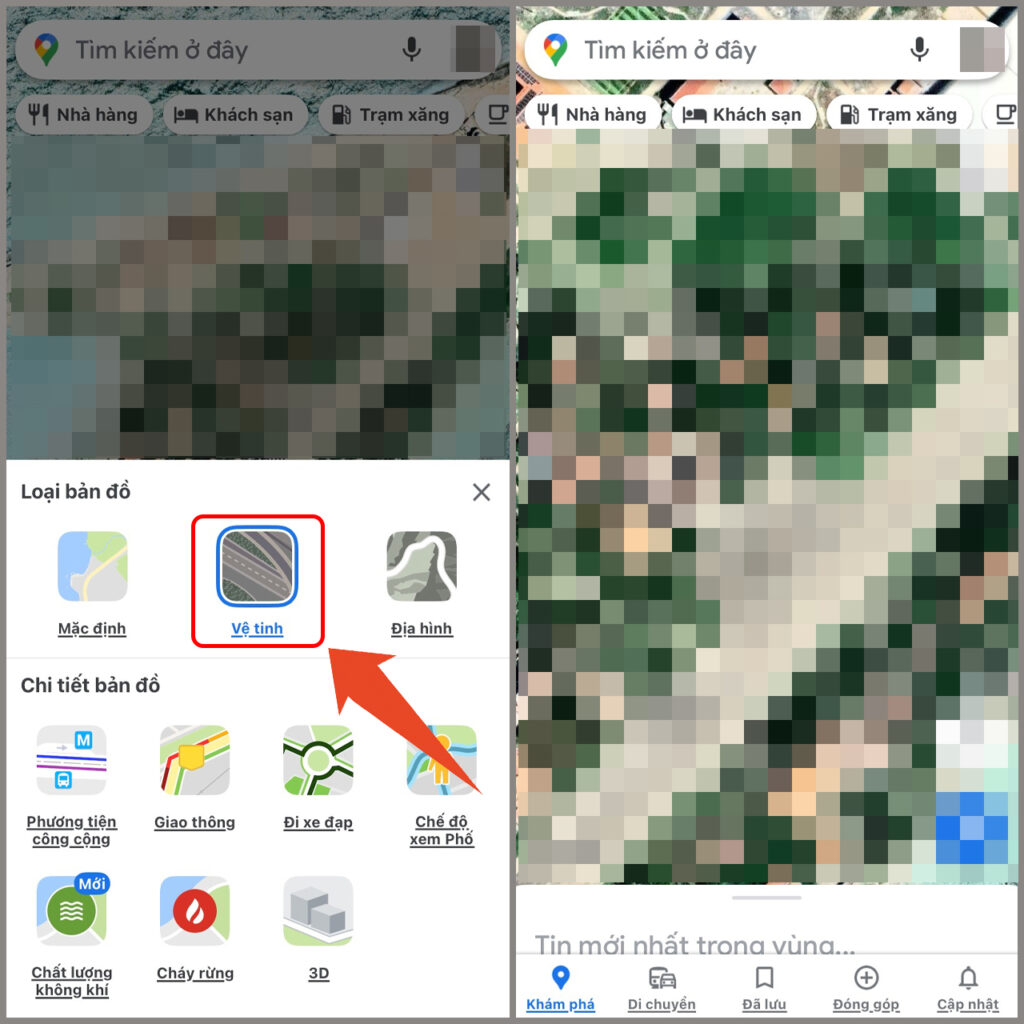 Người dùng kiểm tra bản đồ Google Maps khi chuẩn bị di chuyển