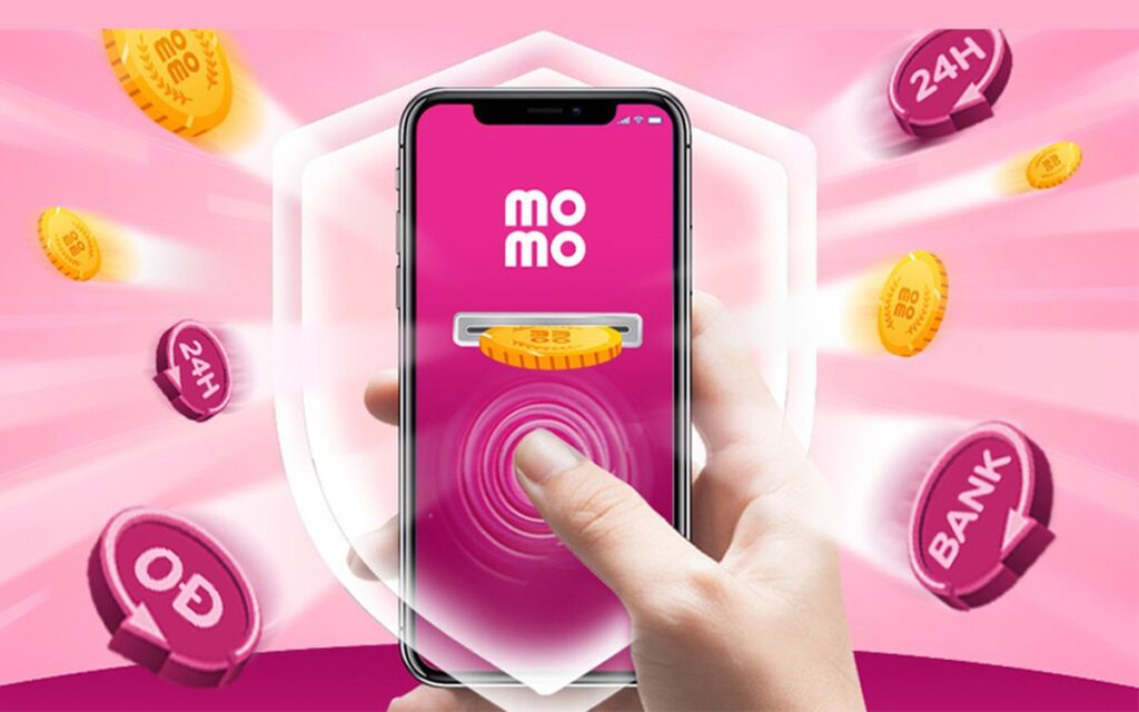Ứng dụng MoMo hiển thị trên màn hình điện thoại