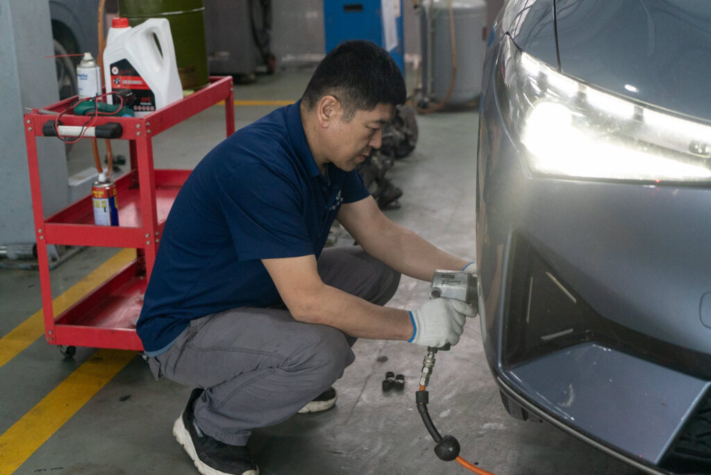 Các mẫu xe điện xếp hàng tại khu vực giao nhận