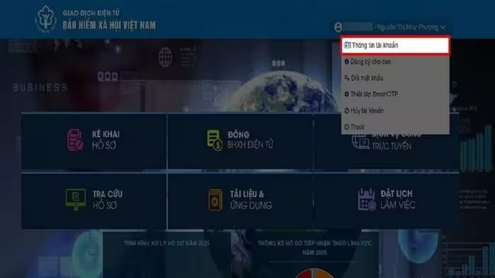 Mục thông tin cá nhân để cập nhật số CCCD trên máy tính
