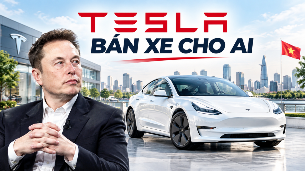 Logo Tesla trên nền hình ảnh nhận diện thương hiệu