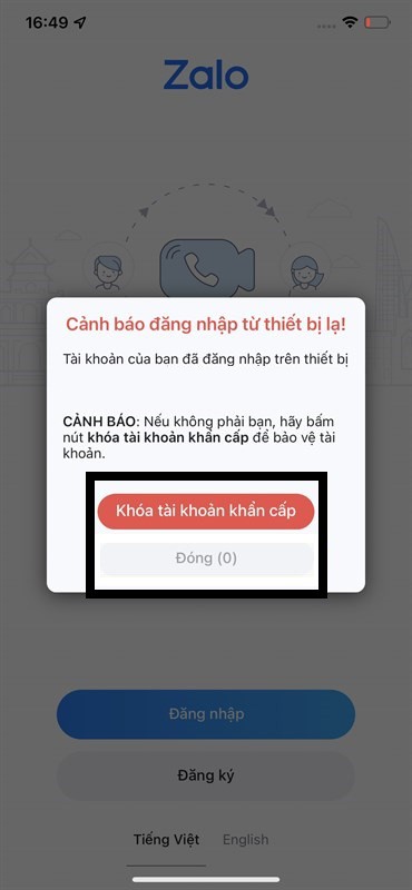 Người dùng xem mục Tài khoản và bảo mật trong Zalo