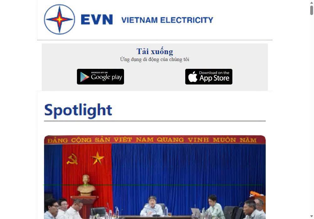 Tệp ứng dụng CSKH EVNSPC được giới thiệu trên website không chính thức