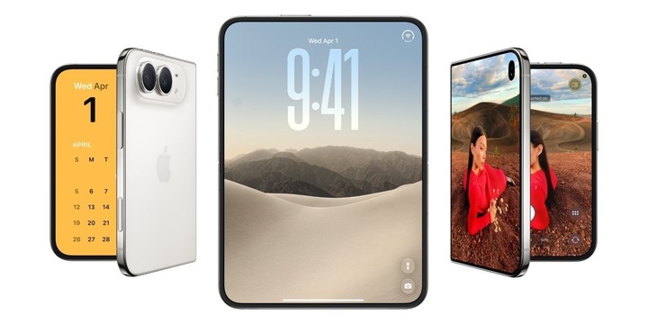 Minh họa smartphone màn hình gập và xu hướng phát triển iPhone trong tương lai