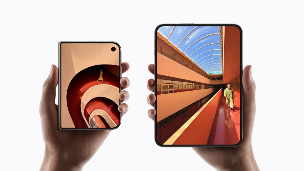 Cận cảnh bản lề nhiều chi tiết cơ khí của iPhone Duo