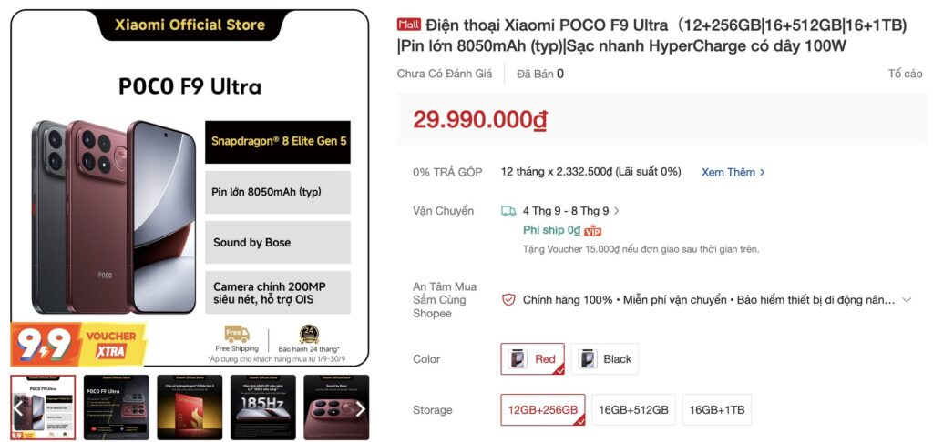 POCO F9 Ultra được trưng bày trong không gian giới thiệu sản phẩm