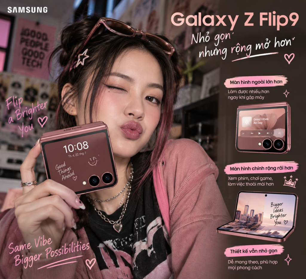 Màn hình ngoài lớn hơn trên một mẫu smartphone gập khi đóng máy