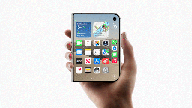 iPhone Duo ở trạng thái gập với màn hình ngoài