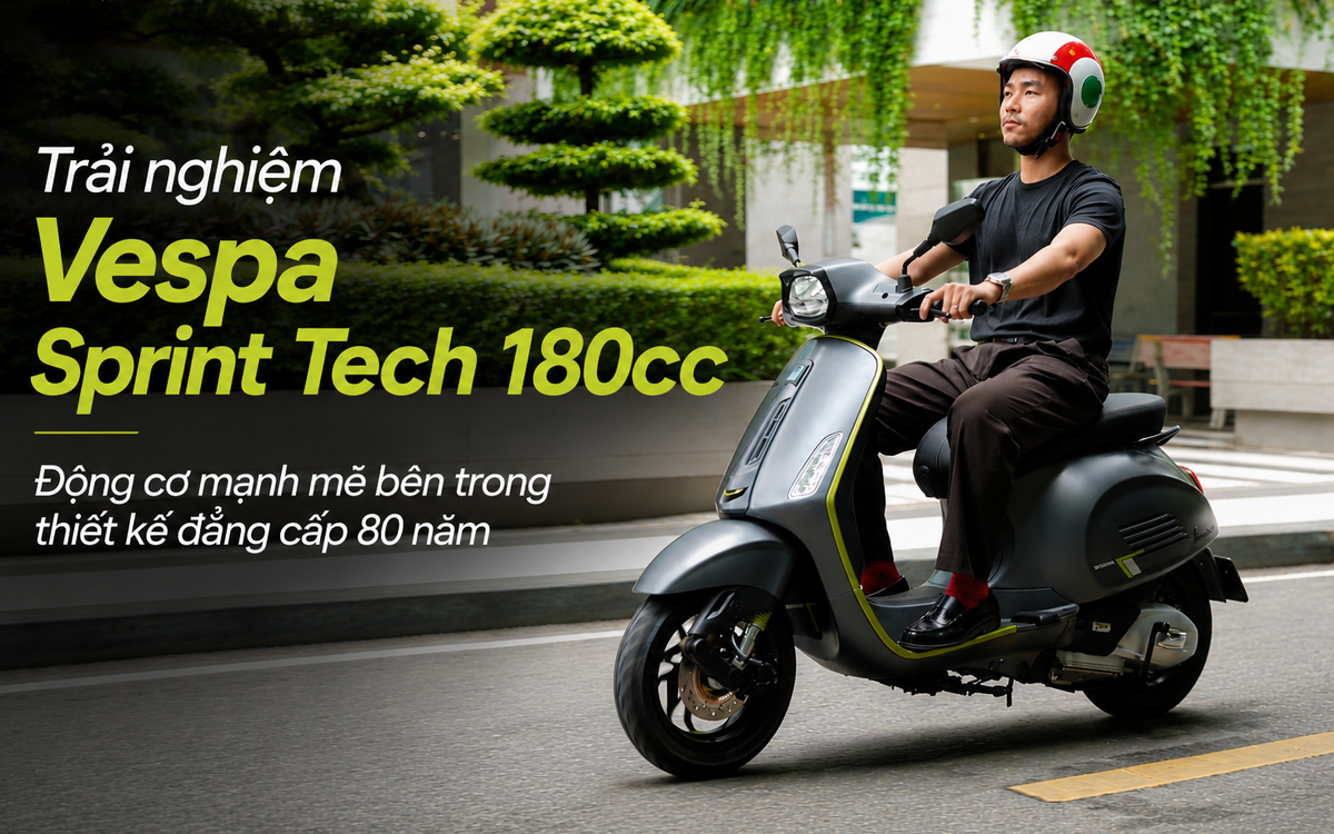 Vespa Sprint Tech 180cc trong không gian giới thiệu phiên bản mới