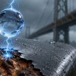 Giọt nước trượt trên bề mặt lá cây trong thí nghiệm về tích điện